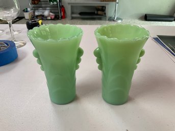 2 Jadeite Vases