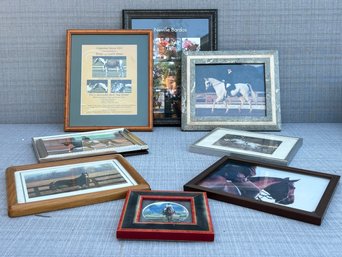 A Group Of Photo Frames, Some With Equestrian Photos