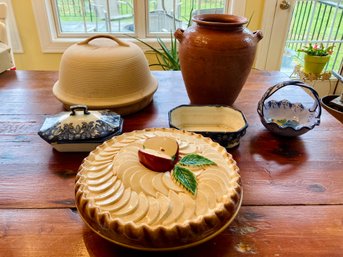 Group Of Beautiful Pottery Dishes Including A Bread Making Bowl Most Made In Portugal