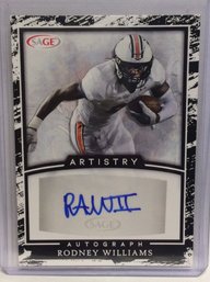 2022 Sage Hit Artistry Rodney Williams Autograph Card - M