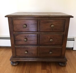 Solid Well Built Sherrill Three Drawer Small Cabinet Or Occasional Side Table -