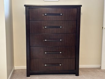 Contemporary Bedroom Suite: Tall Dresser With Lift-Top Storage