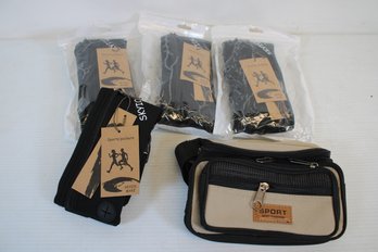 Lot Of Four New Skyiol Running Belts Plus One Sport Belt