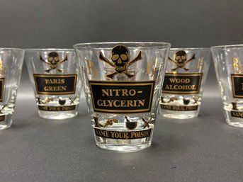 A Great Set Of Mid-Century 'Name Your Poison' Rocks Glasses By Georges Briard