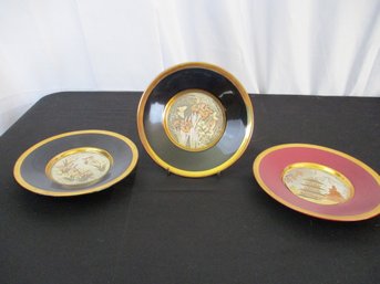 Set Of 3 Small Japanese Decorative Plates - The Art Of Chokin