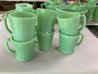 6 Fire King Jadeite Mugs