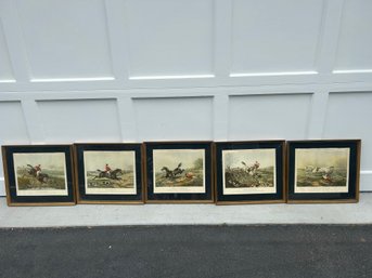 Group Of Five Fox Hunt Prints (d)