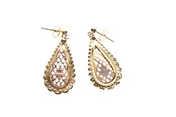 14k Rose And Yellow Gold Earrings