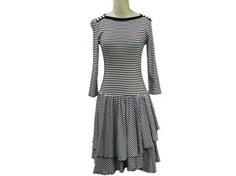 Vintage Lauren Jeans Co Jersey Knit Striped Dress - Size PS