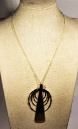 RLM Studio Brass Pendant & Sterling Silver 16'  Long Chain Necklace