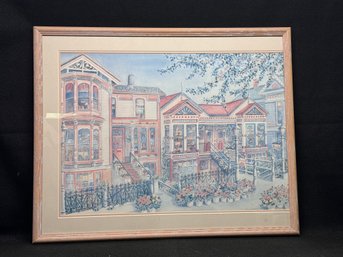 Pencil Signed Sherpa Young Framed Watercolor 'Left Side'