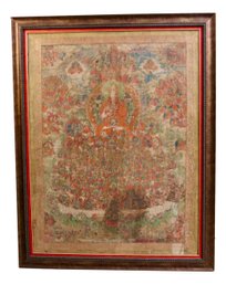 Tibetan Thangka Of Seated Lama Art