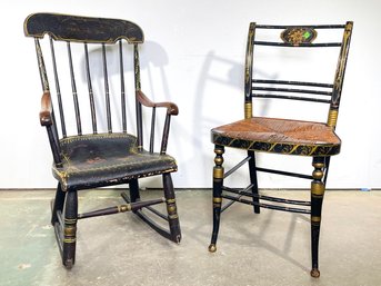 Antique Hitchcock And Hitchcock Style Chairs