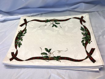 Set Of 10 Holly Berry Holiday Placemats