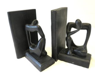 Made In Guana Wood Modernist Figures Bookends
