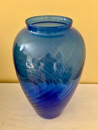 Blown Blue Glass Vase
