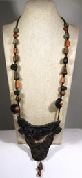 1970s 1980s Hand Crafted Studio Pottery Necklace