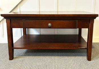 A Modern, Clean Lined Coffee Table With Storage Drawer