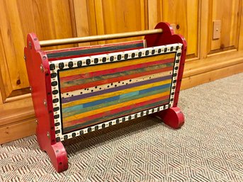 Shoe String Creations Wood Hand Painted Magazine Rack