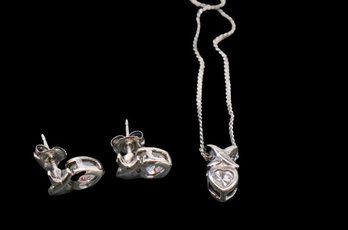 925 Silver Set W/ Earrings, Necklace And Pendant