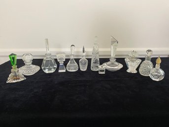 12 Vintage Glass Perfume Bottles