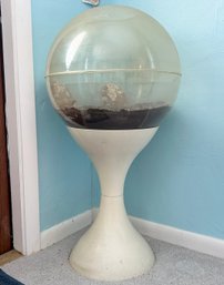 A Fab Vintage 1960's Acrylic Globe Terrarium On Acrylic Stand - An Atomic Age Planter!