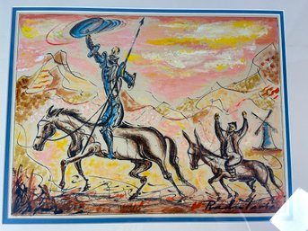 Original Don Quixote Painting - Signed Savo Radulovic 26x23in