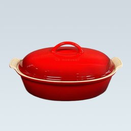 A Red Le Creuset Dutch Oven