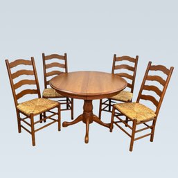 Zimmerman Chair Shop Solid Cherry Extendable Table With Four Chairs