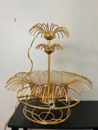 Dazzling 1970s Gilt Metal Chandelier