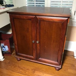 Handsome Mahogany Cabinet With Bun Feet - Many Uses - Adjustable Shelves - Office ? Bedroom ? USE ANYWHERE !