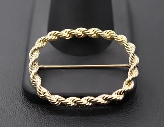 Beautiful Tiffany & Co 14k Yellow Gold Rope Style Pin/ Brooch