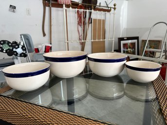 Corden Bleu Set Of Porcelain Bowls (some Chips)