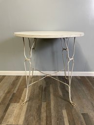 Mid Century Modern Wood And Metal  Ice Cream Parlor Table