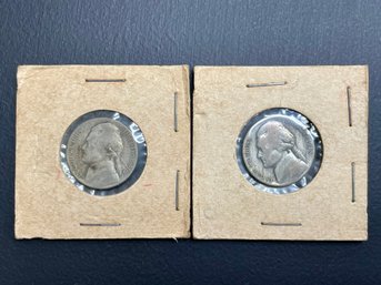 Two 1945 Jefferson War Time Nickels