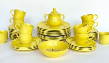 Vintage Bright Yellow Ceramics - Some Chips And Wear