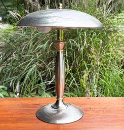 A Vintage Brushed Steel Table Lamp