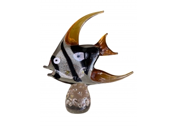 Murano Inspired Blown Glass Angel Fish Figurine