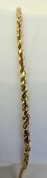 THIN 14K GOLD LOBSTER CLAW TWISTED ROPE BRACELET