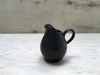 VINTAGE MATTE DEEP COFFEEBEAN BROWN EARTHENWARE CREAMER