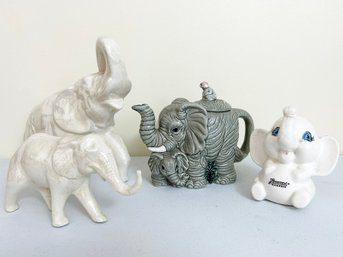 Vintage Elephant Ceramics - A Creamer And More Decor
