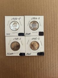 Beautiful Lot Of 4 Washington Quarters