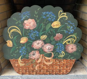 Hand Painted Fire Place Screen Signed Sue Dooly