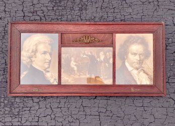 Antique Oak Framed Mozart & Beethoven Collage