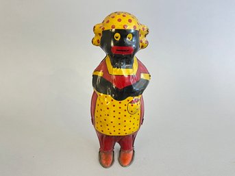 Antique Lindstrom Mammy Tin Litho Wind Up Dancing Figure