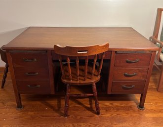 Vintage Solid Oak Desk