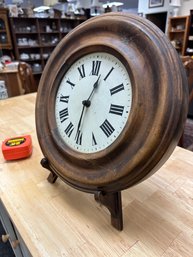 Pottery Barn Battery Operated Wood Clock On Stand