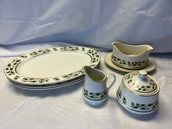 Holly Holiday Christmas Serving Platters & More