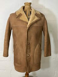 Vintage Mens Shearling Jacket Coat By Abercrombie & Fitch - Size 36  Gorgeous! 1950s