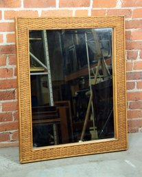 Vintage Woven Rattan Wall Mirror